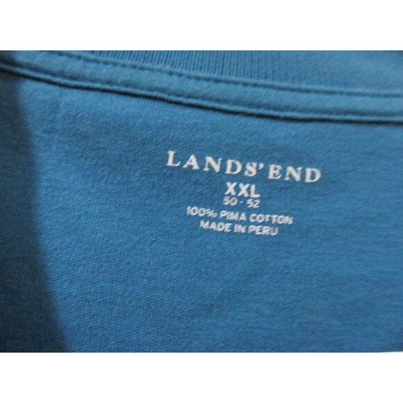 Lot of 2 Lands' End Polo Shirts Mens XXL 50-52 (Teal & Dk Green) Cotton Pullover - Picture 8 of 13